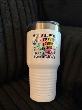 Hippie Runner White Insulated Tumbler with Humorous Quote